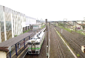 木古内に停車中の車両の写真