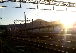 いさ鉄本社裏から函館駅を見た写真