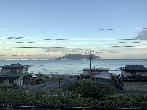 ながまれ海峡号ツアー　車窓からの函館山の写真