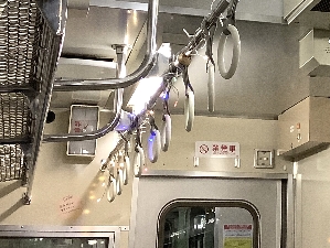 道南いさりび鉄道　夜景列車の電飾の写真