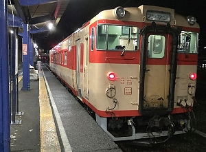 道南いさりび鉄道　夜景列車の電飾の写真