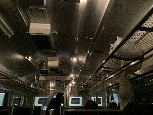 道南いさりび鉄道　夜景列車の電飾の写真