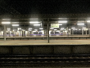 道南いさりび鉄道　夜景列車の電飾の写真