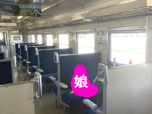 いさりび鉄道の車内の写真