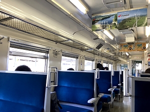 道南いさりび鉄道の車内の写真