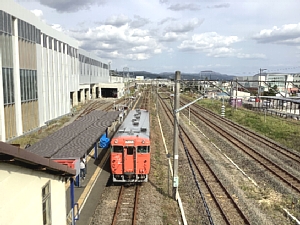 木古内駅に到着した道南いさりび鉄道の写真