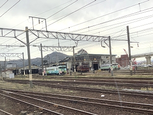 函館駅近くの線路の写真