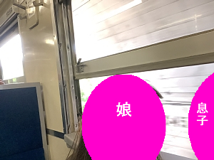 トンネルから出るいさりび鉄道の車窓の写真